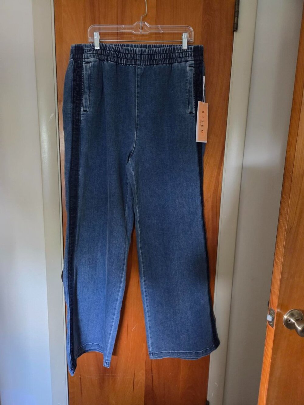 Risen High Rise Wide Leg Elastic Banded SideSeam - 1X